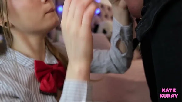 Girl sucks cock closeup