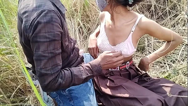 INDIAN SCHOOL CAUGHT WITH BOYFRIEND IN JUNGLE AND PUNISHED AS HARD FUCK BY BLACK INDIAN GUY