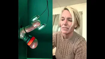 42yr old milf sees ballbusting for the first time