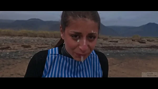 Beautiful Italian babe Silvia Soprano dominated roughly on the beach in Norway in a cinematic adventure, with hard slapping, spitting, and kinky play