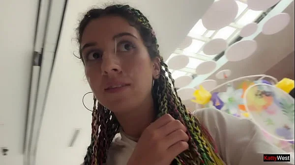 Crazy Cumwalk in Public Shopping Mall Blowjob in Public Toilet