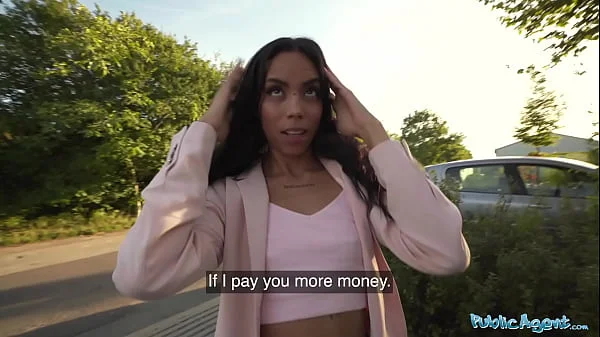 Public Agent Cute Colombia babe is bent over and fucked from behind outdoors