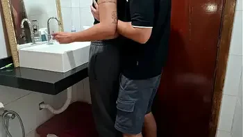 Catching the maid in the bathroom while the wife sunbathes