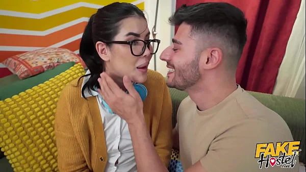 Fake Hostel - College girl loses it to TWO boys at same time