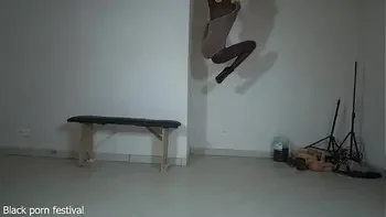 Her skinny ebony body and tits are perfect and she is also goofy