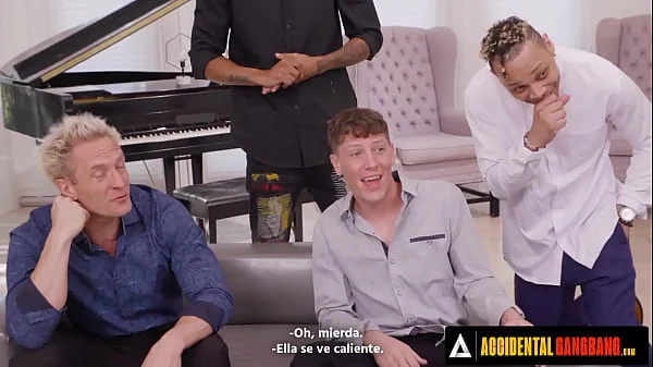 ACCIDENTAL GANGBANG - Wild Gangbang With Sexy Busty Stripper Kitana Montana SPANISH SUBTITLES