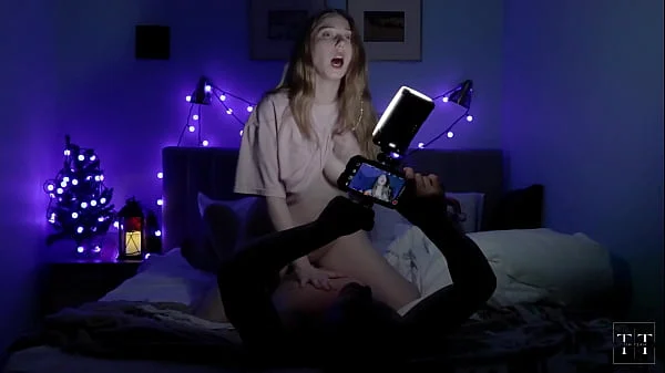 I woke her up with Christmas sex on the new camera