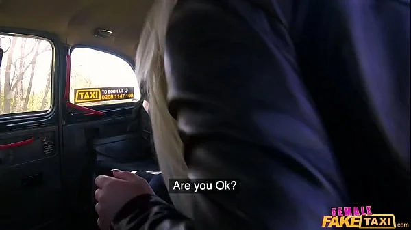 Female Fake Taxi Sexy Blonde LOVITA FATE treats herself to big cock at work