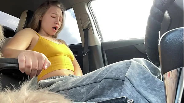 Public squirt in the car