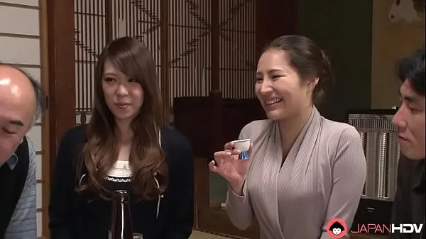 Cock hungry neighborhood babe Kiyoha Himekawa and her two slutty housewife friends Reika Sawamura and Toko Manaka invite horny guys over to service their hairy little fuck sticks in a wild orgy party