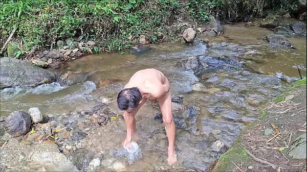 Peasant woman fucks outdoors in the jungle by a forest river - BUSTY AND BIG ASS