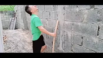 The big-titted and big-assed stepmother fucks the old bricklayer