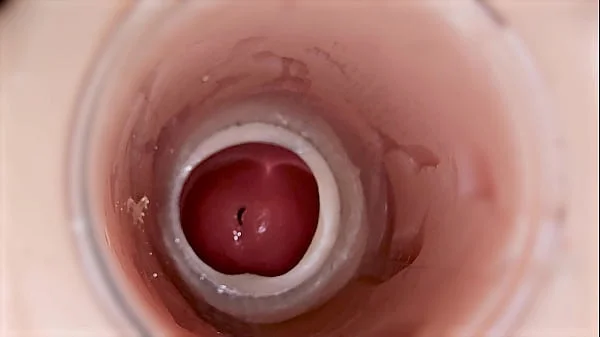 Camera inside deep pussy captures huge ejaculation of sperm