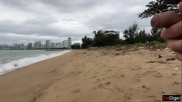 Babe Can I Cum On Your Tits? - Public Cock Flashing On The Beach