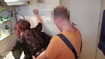 part1: Sexy, mature wife gets fucked by washing machine repairman - while husband sleeps. After waking up, unsuspecting husband fucks wife too.