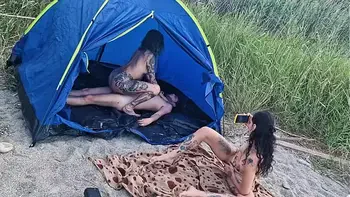 Spin the Bottle on the Beach – Unforgettable Holiday Sex with Two Stunning Girls - english subtitles