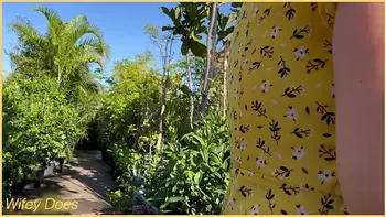 Wifey heads out in a cute summer dress braless and looks amazing with her blonde hair.