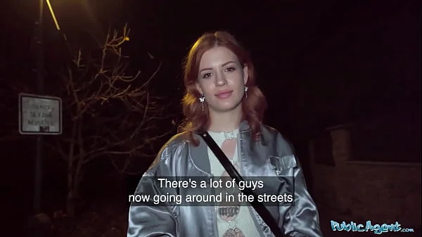 Public Agent Ginger haired babe squirts all over my cock