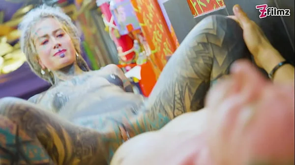 Pornstar Tattoo Artist gets Assfucked from Customer - hard Anal, ATM, facial cumshoot
