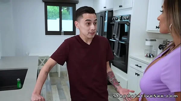 Huge cock stepson fucks big tits blonde stepmom