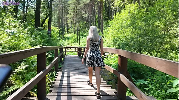 Remote controled vibrator in park - Sweet girl gets an orgasm