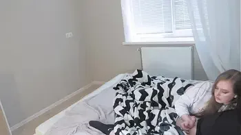 StepDaughter Secretly Sucks My Cock While Her StepMom Shows Me Her Tits