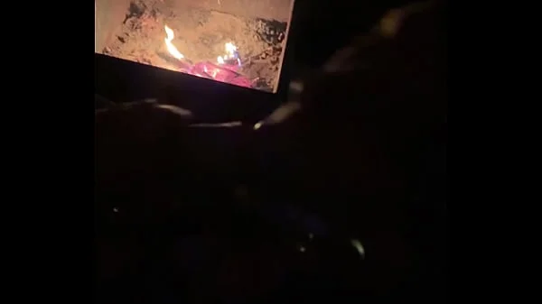 Outdoor Flashing and Teasing WET Pussy BIG Dick and a campfire