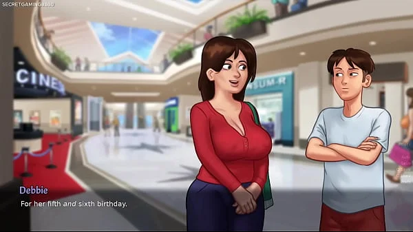 Summertime Saga By DarkCookie - Hot Stepmom Debbie in Seductive Sexy Dress Begs Him to Kiss Her