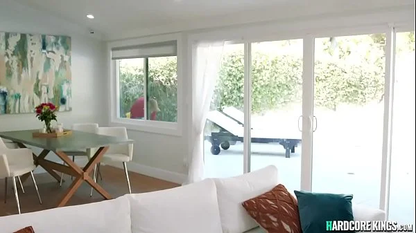 Windows washer fucks huge tits MILF