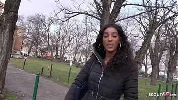 GERMAN SCOUT - BROWN EBONY BOMBSHELL FUCK TO EYE ROLLING ORGASM AT PICKUP CASTING