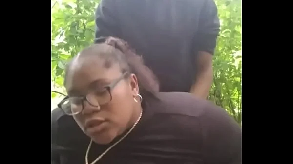 Fucking young thick big booty ebony slut out in public