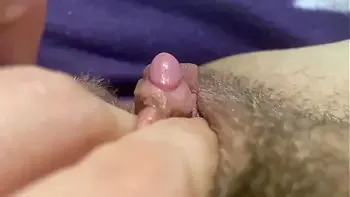 Huge clitoris rubbing and jerking orgasm in extreme closeup