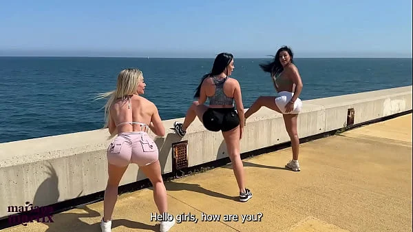 A group of friends eager for sex fucks a Spaniard they meet on the beach - Mariana Martix
