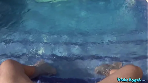 Beach Babe Fucked on a Public Beach and then in Private Swimming Pool - Public Agent