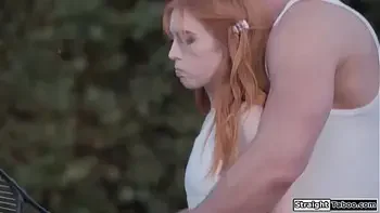 Squirting redhead fucked by tennis coach