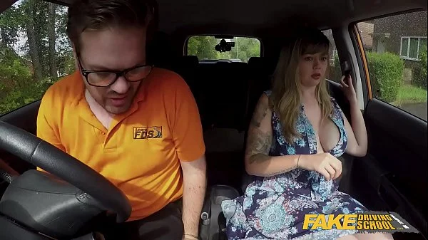 Fake Driving School Massive British boobs one last lesson
