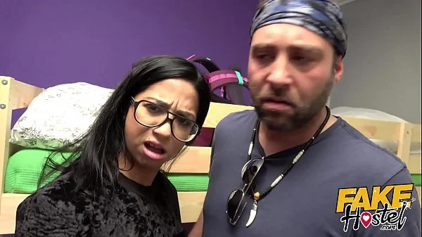 Fake Hostel Spanish couple cuckold girlfriend has squirt orgasm