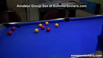 Summer Sinners Group Banging on the Pool Table
