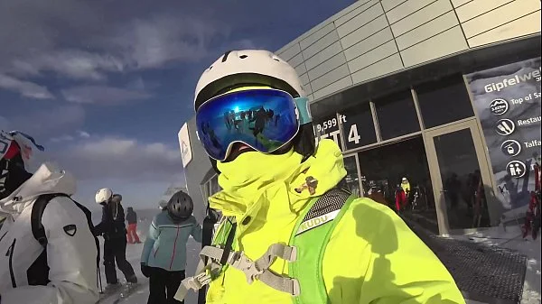 4K Public cumshot on mouth in ski lift Part 1, 2