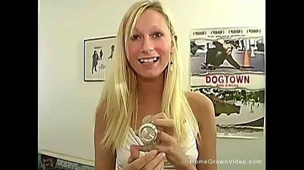 Blonde teen teases me with her pussy and a handjob