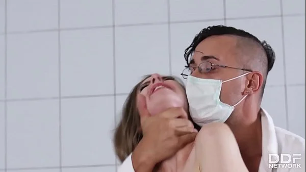 Italian patient Stella Cox spanked & ass fucked at BDSM domination clinic