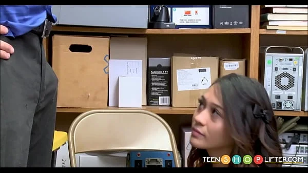 TeenShoplifter.com - Young And Tiny Asian Teen Shoplifter Makes Sex Deal With Security Officer
