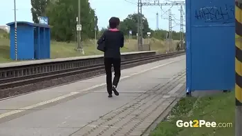 Caught Pissing On Train Platform