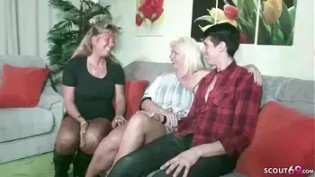 German Step Mom - STIEF MUTTER und Stief TANTE ficken Stief Sohn nach Familien Feier