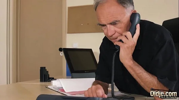 Slutty teen takes cum on her tongue and swallows it after getting hardcore fucked by older guy