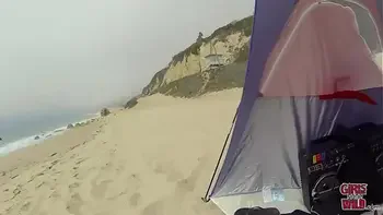 GIRLS GONE WILD - A Couple Of Young, Beautiful Lesbians Having Fun On A Beach