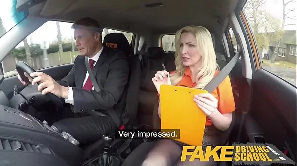Fake Driving School Mature guy spunks over blonde bombshell Georgie lyall