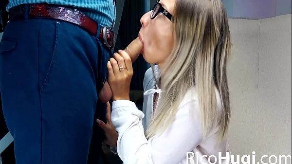 Blonde Deepthroat Huge Cock and Cum Swallow