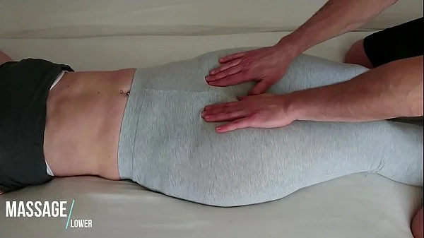 Touching her pussy in grey Yogapants