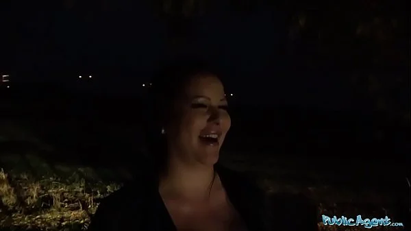Public Agent Busty Hungarian minx night time public suck and fuck